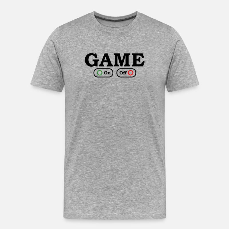 Spielmodus: Ein/Aus - Männer Premium Bio T-Shirt - Grau meliert