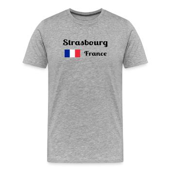 Straßburg Frankreich - Stilvolle Drucke - Männer Premium Bio T-Shirt - Grau meliert - Vorne - Damien (186cm)