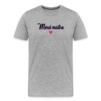 MASTER. MASTER. THANK YOU. THANK YOU, MASTER. MASTER - Men's Premium Organic T-Shirt - heather grey - Front - Damien (186cm)