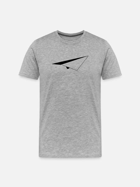 Minimalist Paper Airplane - Men's Premium Organic T-Shirt - heather grey
