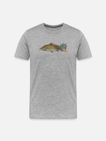 Der Karpfen - Männer Premium Bio T-Shirt - Grau meliert