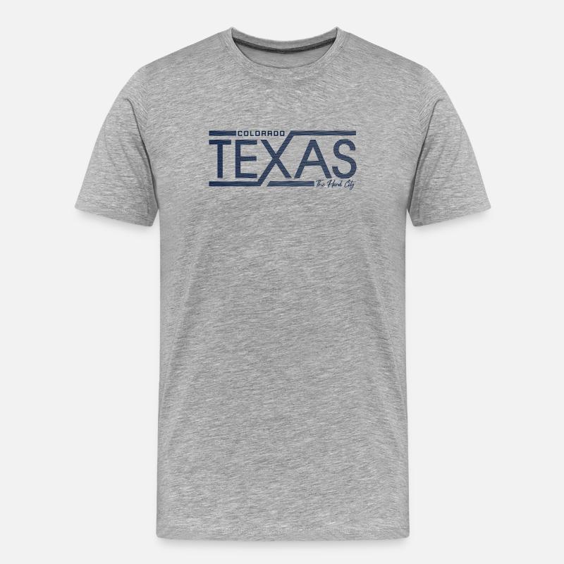 Texas Stripes Retro State Panel - Männer Premium Bio T-Shirt - Grau meliert