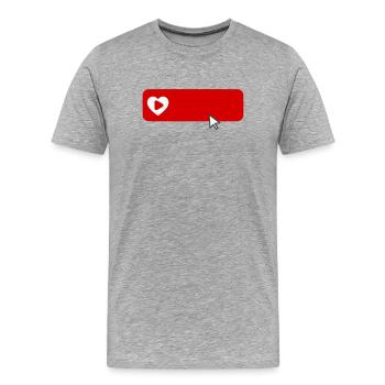 Cooles, von YouTube inspiriertes flaches Symbol für das Abonnieren - Männer Premium Bio T-Shirt - Grau meliert - Vorne - Damien (186cm)