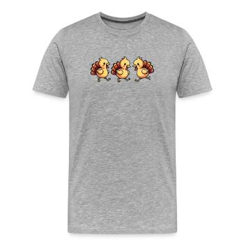 Thanksgiving Truthahn Baby - Männer Premium Bio T-Shirt - Grau meliert - Vorne - Damien (186cm)