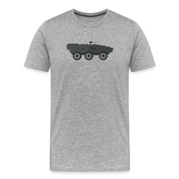 Char militaire - T-shirt bio Premium Homme - gris chiné - Devant - Damien (186cm)