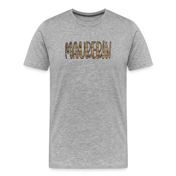 Industrie de la construction de maisons de maçon - T-shirt bio Premium Homme - gris chiné - Devant - Damien (186cm)