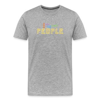 Ich versuche, Menschen zu mögen - Männer Premium Bio T-Shirt - Grau meliert - Vorne - Damien (186cm)