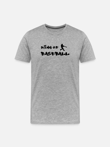 The King of Baseball - Men's Premium Organic T-Shirt - heather grey