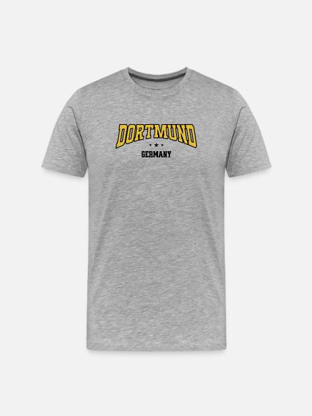 Dortmund Curved Font Design - Men's Premium Organic T-Shirt - heather grey