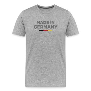Made in Germany Shirt - Men's Premium Organic T-Shirt - heather grey - Front - Damien (186cm)