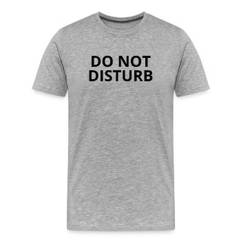 NICHT STÖREN – Minimaler Unisex-Pullover - Männer Premium Bio T-Shirt - Grau meliert - Vorne - Damien (186cm)