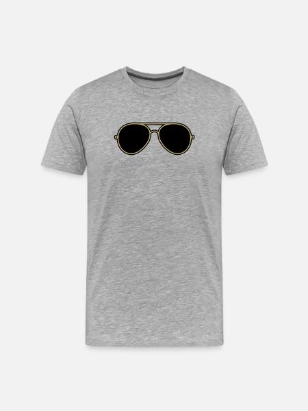 Iconic Gold & Black Aviator Goggles - Men's Premium Organic T-Shirt - heather grey