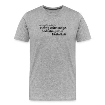 bedeutungslose Zärtlichkeit - Männer Premium Bio T-Shirt - Grau meliert - Vorne - Damien (186cm)