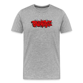 Lettrage de peintre graffiti - T-shirt bio Premium Homme - gris chiné - Devant - Damien (186cm)