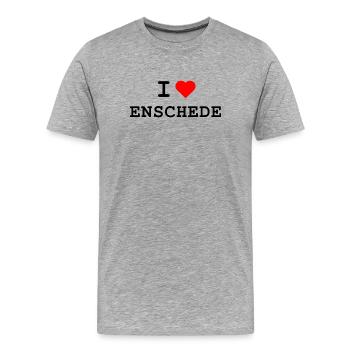 Ich liebe Enschede - I love Enschede - Men's Premium Organic T-Shirt - heather grey - Front - Damien (186cm)