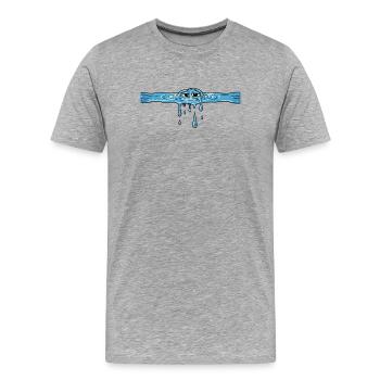 Mer d’eau - T-shirt bio Premium Homme - gris chiné - Devant - Damien (186cm)
