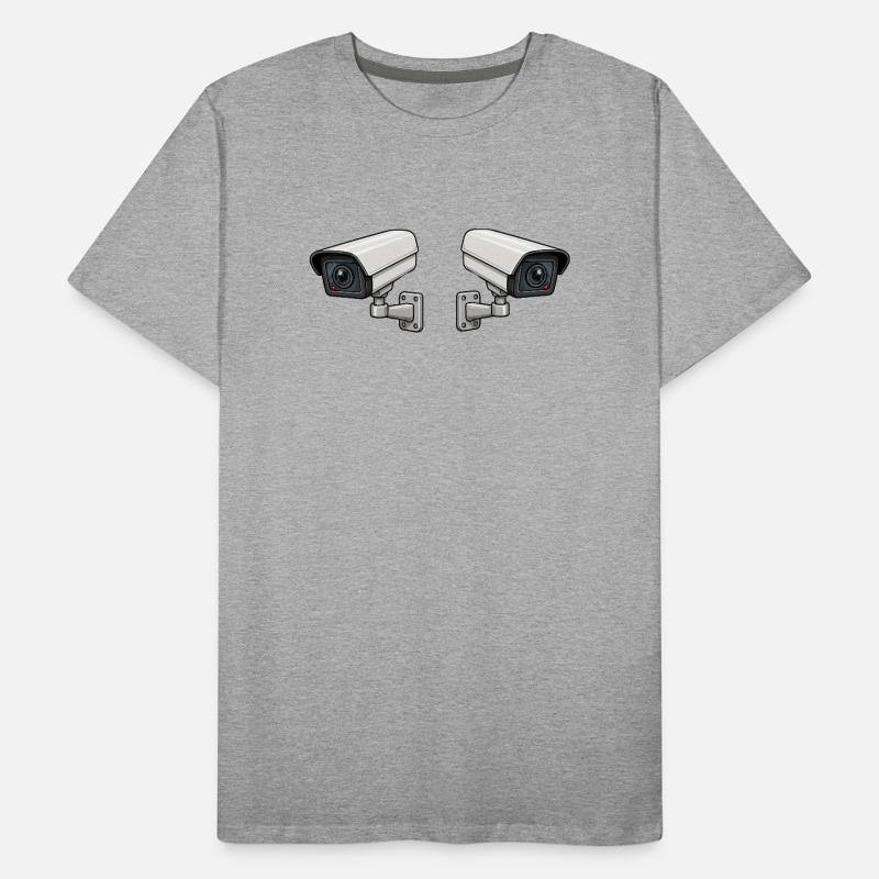 Art de surveillance à double caméra T-shirt bio Premium Homme