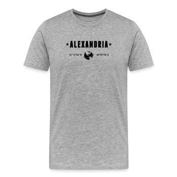Alexandrie, Égypte, coordonnées de la planète Terre - T-shirt bio Premium Homme - gris chiné - Devant - Damien (186cm)