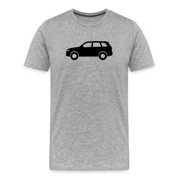 Silhouette de la voiture - T-shirt bio Premium Homme - gris chiné - Devant - Damien (186cm)