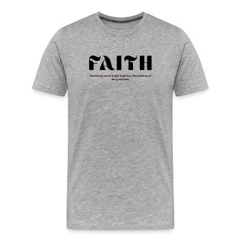 Typographie de la Flamme de la Foi - T-shirt bio Premium Homme - gris chiné - Devant - Damien (186cm)