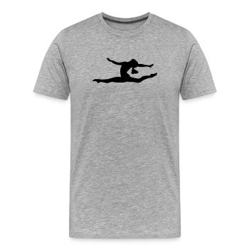 Gymnastik Mädchen - Männer Premium Bio T-Shirt - Grau meliert - Vorne - Damien (186cm)