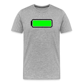 Battery full - Men's Premium Organic T-Shirt - heather grey - Front - Damien (186cm)