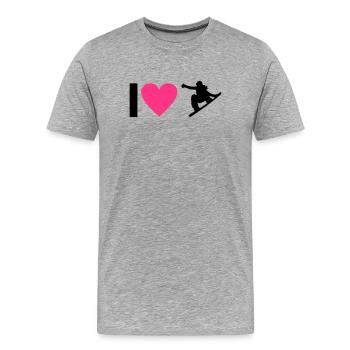 Snowboard - T-shirt bio Premium Homme - gris chiné - Devant - Damien (186cm)