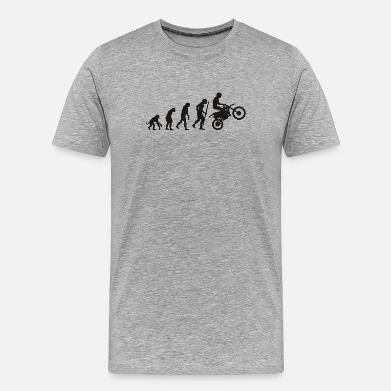 Evolution motorcycling - Männer Premium Bio T-Shirt - Grau meliert