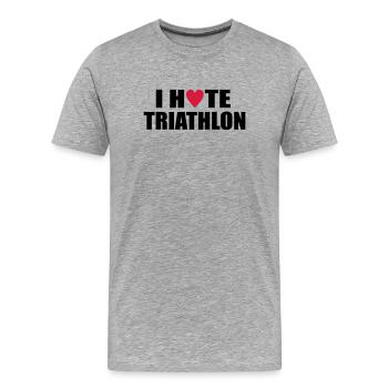 triathlon - T-shirt bio Premium Homme - gris chiné - Devant - Damien (186cm)