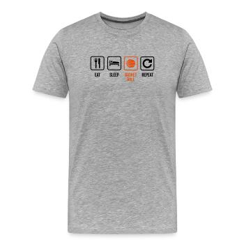 basketballer - T-shirt bio Premium Homme - gris chiné - Devant - Damien (186cm)