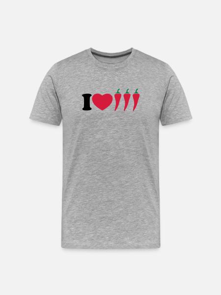 I love chilli - Men's Premium Organic T-Shirt - heather grey