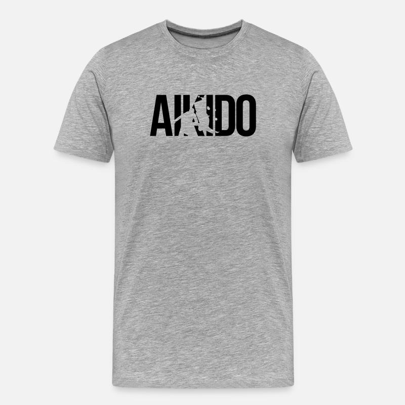 aikido - Männer Premium Bio T-Shirt - Grau meliert