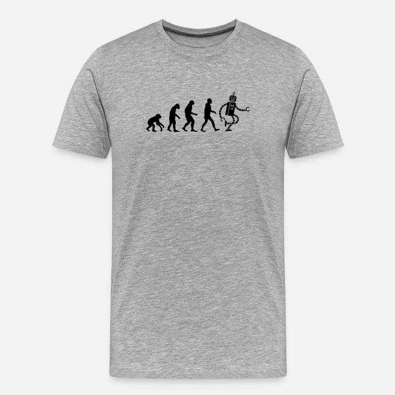 evolution robot - Men's Premium Organic T-Shirt - heather grey