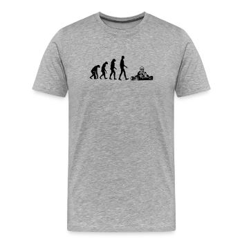 Go-Kart / Karting / Kart / Fahrer - Männer Premium Bio T-Shirt - Grau meliert - Vorne - Damien (186cm)