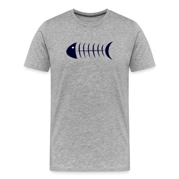 poisson - T-shirt bio Premium Homme - gris chiné - Devant - Damien (186cm)