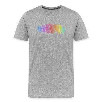 Abstract Lines Design 12 - Men's Premium Organic T-Shirt - heather grey - Front - Damien (186cm)