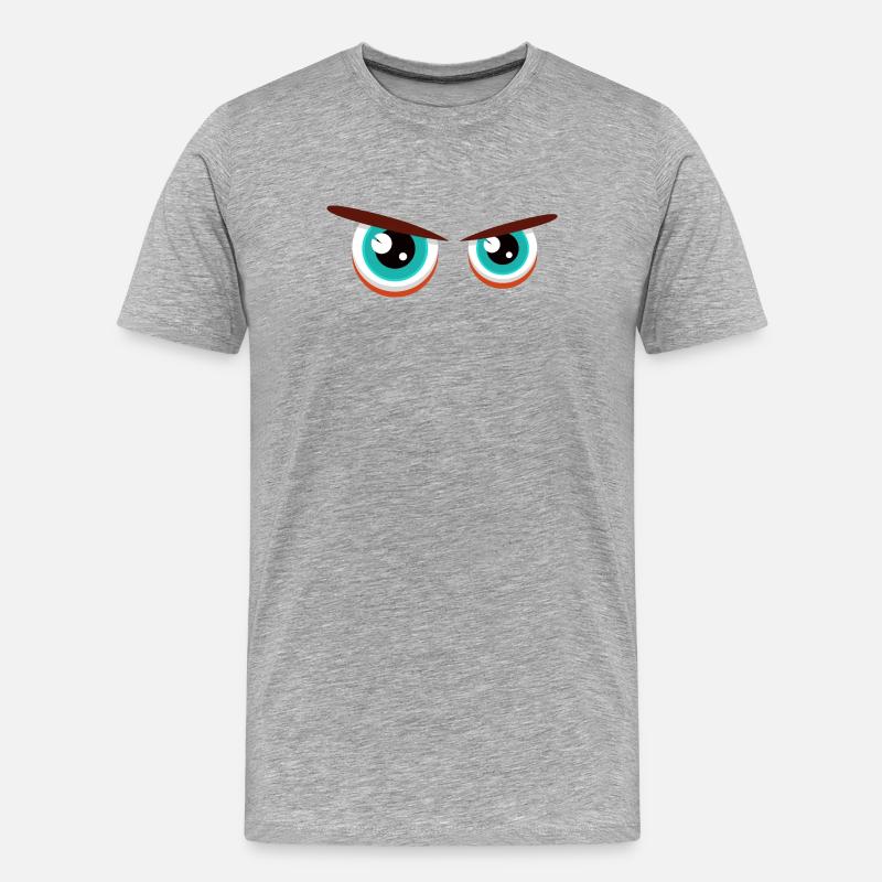 Intensive Blickblicke mit angespannter Mimik - Männer Premium Bio T-Shirt - Grau meliert