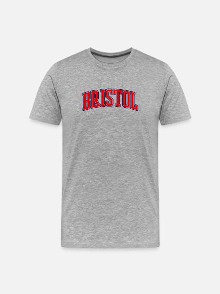 Bristol Varsity Lettering - Men's Premium Organic T-Shirt - heather grey