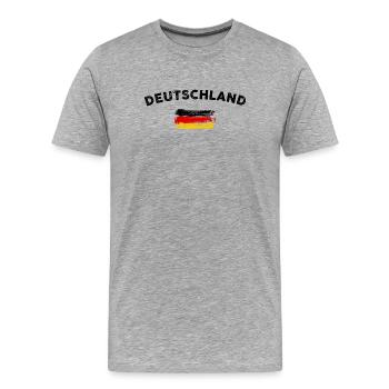 RedGold Brush Flagge - Männer Premium Bio T-Shirt - Grau meliert - Vorne - Damien (186cm)