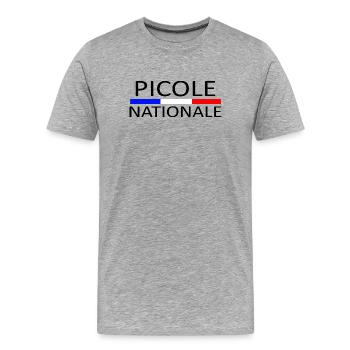 Picole nationale - T-shirt bio Premium Homme - gris chiné - Devant - Damien (186cm)