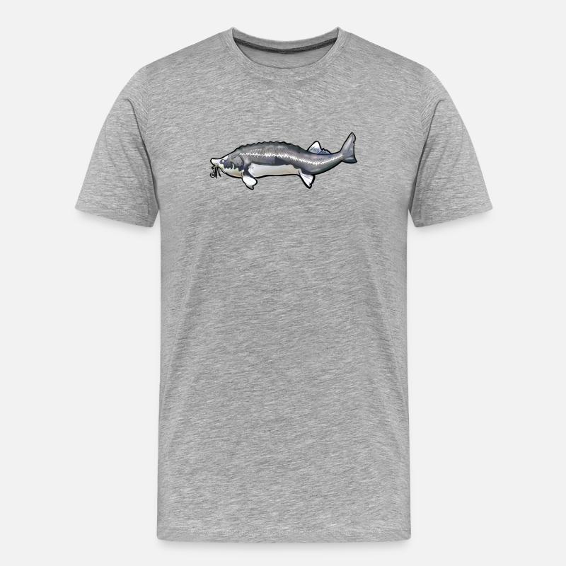 Schwanzmuster von gewühltem Kelfisch - Männer Premium Bio T-Shirt - Grau meliert