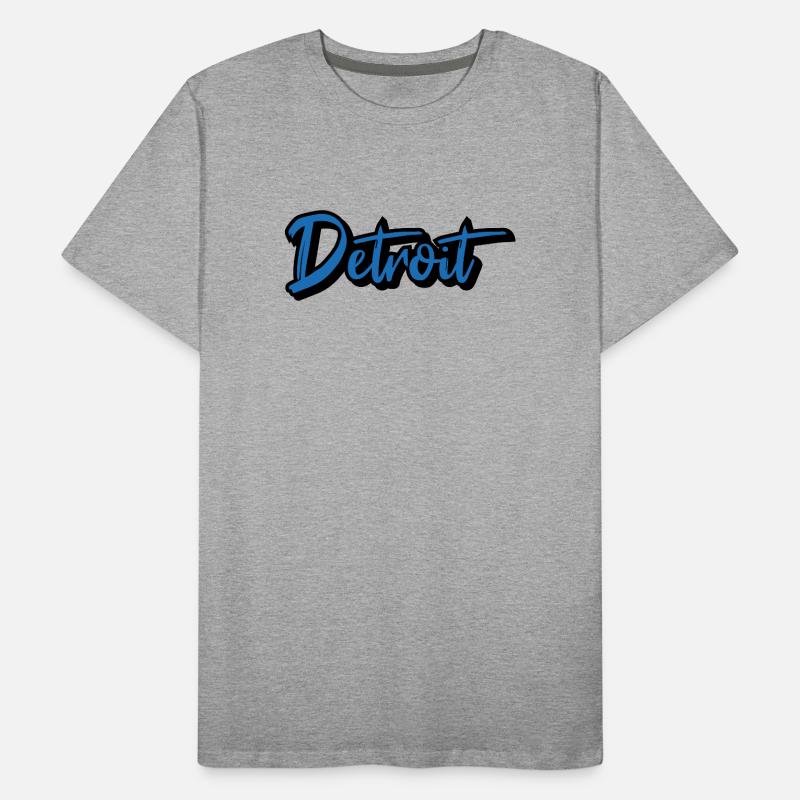 Detroit Script Blue Men's Premium Organic T-Shirt