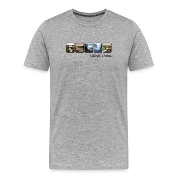 Cascades d’Islande - T-shirt bio Premium Homme - gris chiné - Devant - Damien (186cm)
