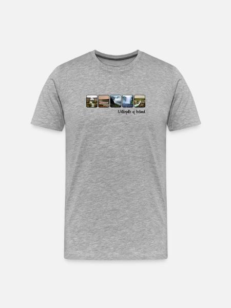 Waterfalls of Iceland - Men's Premium Organic T-Shirt - heather grey