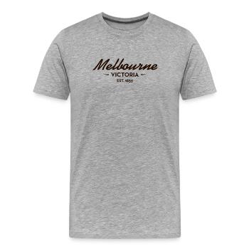 Melbourne, Victoria, fondée en 1835 - T-shirt bio Premium Homme - gris chiné - Devant - Damien (186cm)
