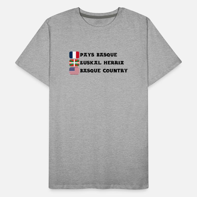 Pays Basque : drapeaux Français, Basque, Américain T-shirt bio Premium Homme