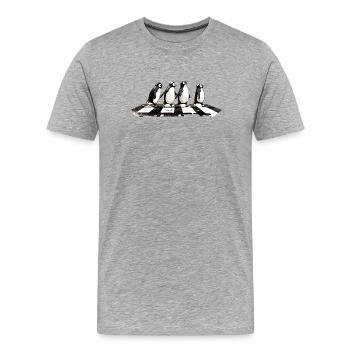 Pingouins - T-shirt bio Premium Homme - gris chiné - Devant - Damien (186cm)