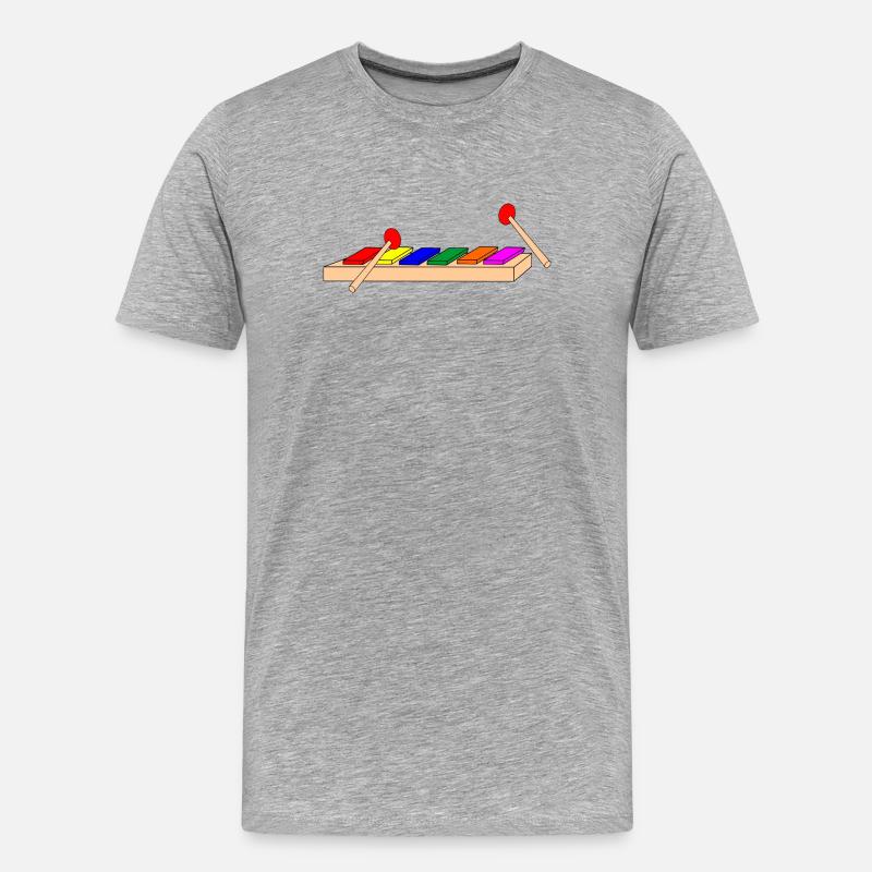 Trommeldreieck oder Tonxylophon - Männer Premium Bio T-Shirt - Grau meliert