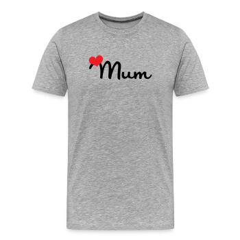 Maman d'Amour - Muttertag - Männer Premium Bio T-Shirt - Grau meliert - Vorne - Damien (186cm)