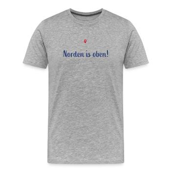 North is up - Men's Premium Organic T-Shirt - heather grey - Front - Damien (186cm)